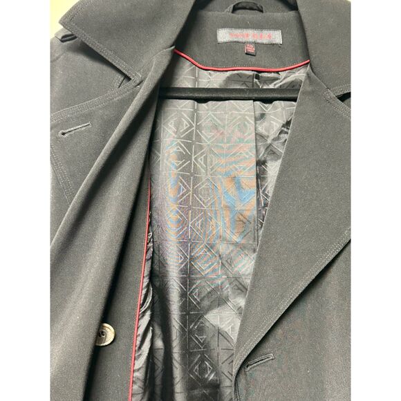 ANNE KLEIN Classic Black Belted Trench Coat, Sz S - Picture 8 of 14